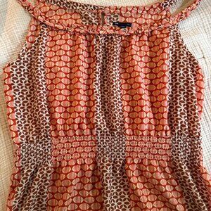 Gap Orange and Brown Sun Dress, Knee length Size XXL